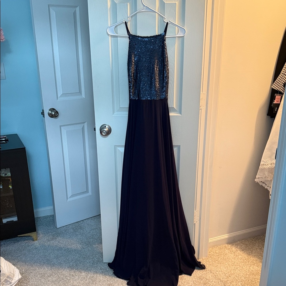 Lulu's Midnight Blue Sequin Maxi Dress
